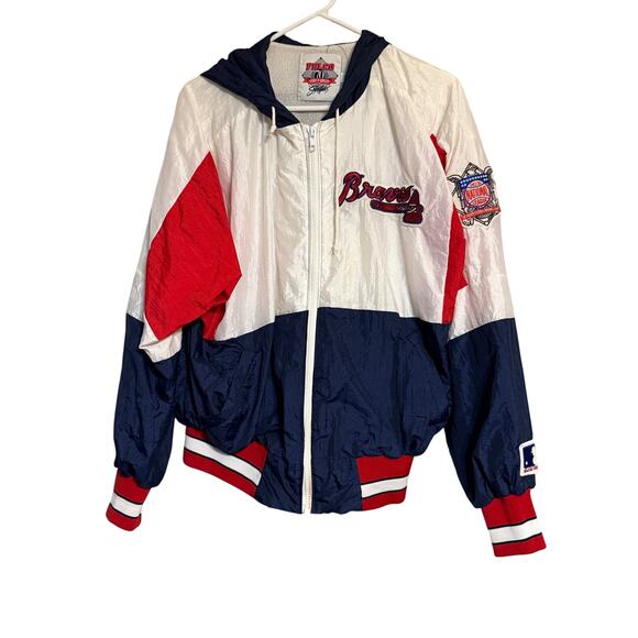 Vintage Atlanta Braves Windbreaker Women's Medium - Picture 1 of 12